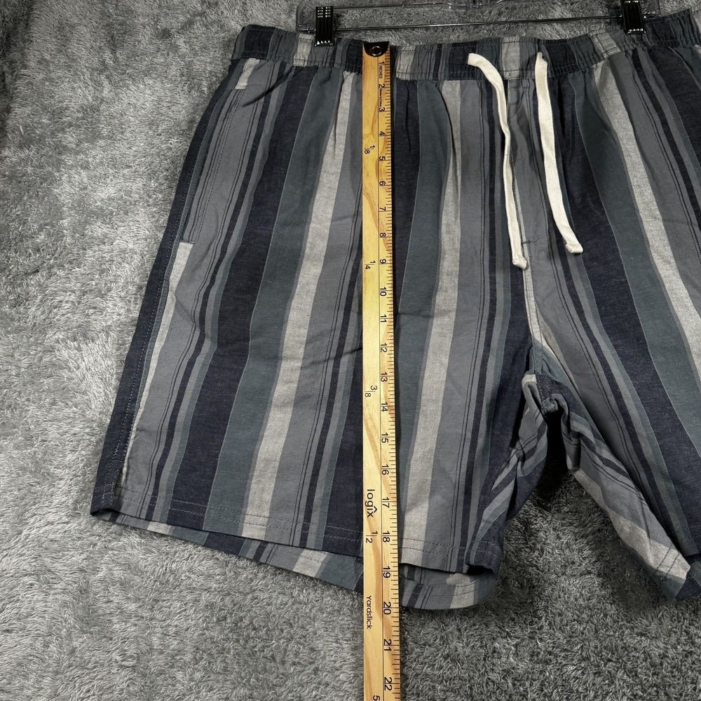 Katin Shorts Mens 2XL Gray Striped Linen Blend Drawstring Chino Pockets Casual - Picture 6 of 12